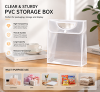 Boîte de rangement en PVC pour supermarché, écologique, recyclable, fabriquée en usine OEM, avec poignée