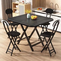 Tables et chaises pliantes modernes en bois massif, multifonctionnelles, pratiques, carrées, portables, pour la maison, l'hôtel, la salle à manger, en métal