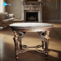 Sculpture en bronze européenne de luxe, base de table, style baroque antique, travail de sculpture en spirale, table basse pour salon royal et décoration de villa