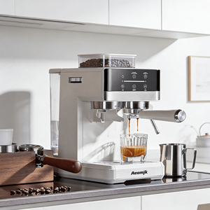 Machine à café électrique portable avec vanne de sécurité, personnalisable pour restaurants et entreprises, et moulin à café intégré - Product Image 1