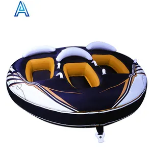 Fabric cover sleeve high quality PVC inflatable snow tube board for towable dragging water snow yacht boat ride sled toy