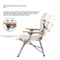 Chaise pliante de camping en alliage d'aluminium, réglable, avec tissu épais type toile, style glamping, pour la randonnée et la pêche
