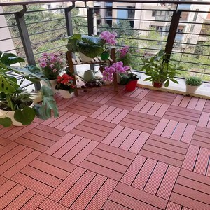 Dalles de terrasse en WPC pour extérieur, revêtement de sol en composite bois-plastique, antidérapantes, à emboîtement - Product Image 5