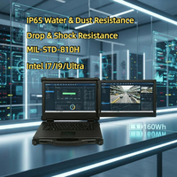 Fabrieksgecustomizeerde 15,6 inch volledig robuuste laptop met dubbele schermen, IP65, draagbare werkstation, 4-core 8-thread processor