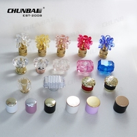 Botol parfum bunga kristal transparan 50ml dengan tutup penetes dan tutup semprot botol parfum kosong