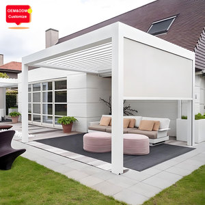 Gazebo <span class=keywords><strong>de</strong></span> luxe imperméable <span class=keywords><strong>de</strong></span> <span class=keywords><strong>toit</strong></span> <span class=keywords><strong>de</strong></span> persienne <span class=keywords><strong>de</strong></span> véranda en aluminium pergola <span class=keywords><strong>de</strong></span> taille personnalisée - Product Image 3