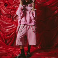 Ensemble deux pièces personnalisé pour femme – Collection Automne 2026 – Vêtements tendance pour femme – Ensemble streetwear : sweat à capuche et short à carreaux patchwork