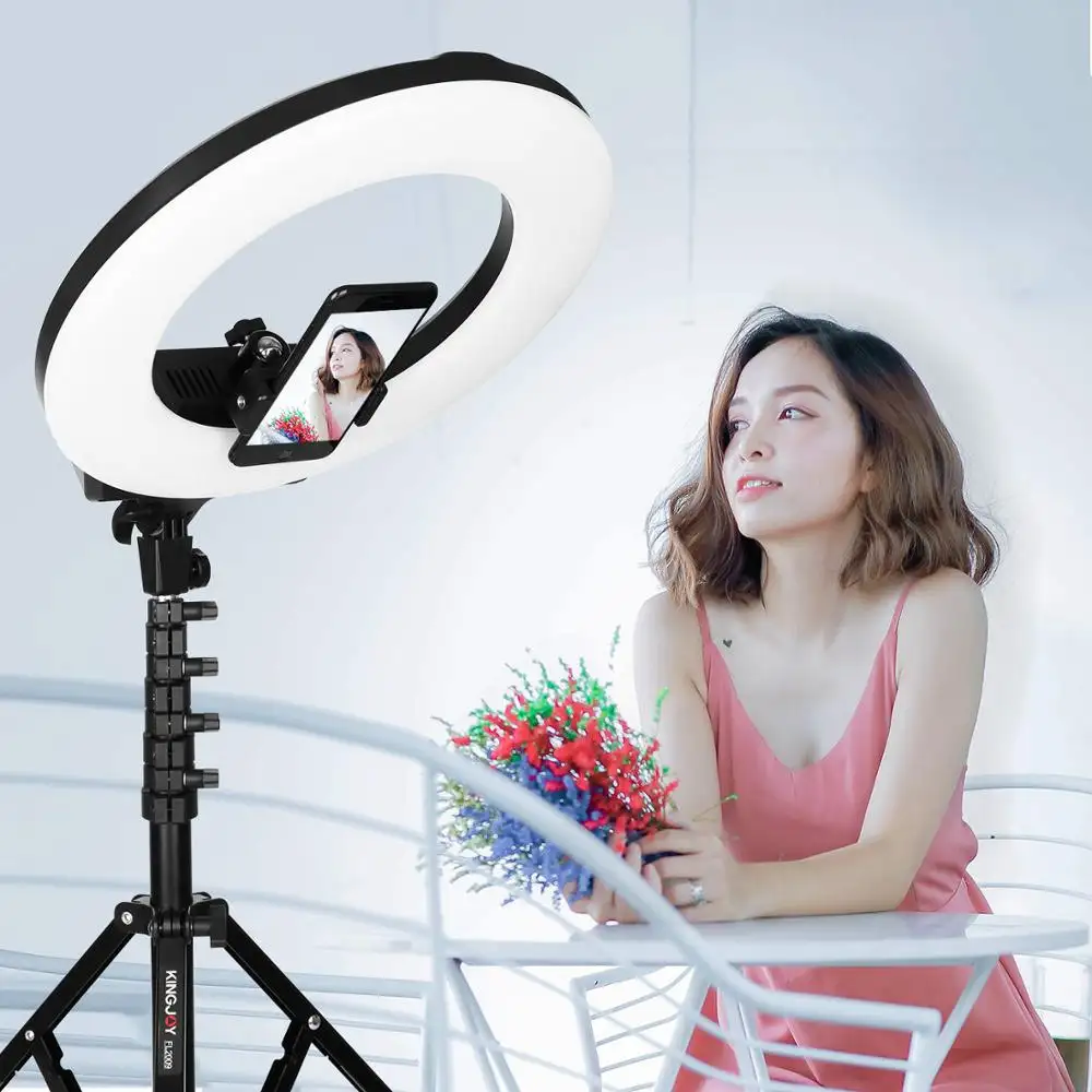 AFI R219 selfie circular power bank led ring light with Stativ trepied stand cell phone holder for makeup