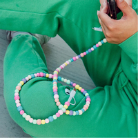 Kabel Charger Polkadot Warna-warni Grosir 1m Kabel Data Ponsel Custom 4 in 1 Charger Ponsel Berhias Manik Akrilik