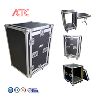 Flight case robuste pour amplificateur vertical 18U (12/14/16/18 espaces) avec roulettes