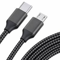 Cable USB 3 en 1 a Micro/USB, con Cubierta de PVC Trenzada y Blindada, Cobre Estañado, Carga Rápida de 3A, para iPhone, Auriculares, Reloj Inteligente e Impresora