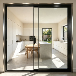 Porte coulissante en aluminium insonorisée à économie d'énergie, prix d'usine, vente en gros, verre trempé, taille personnalisée, cloison - Product Image 2