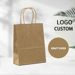 Customized <b>Biodegradable</b> Kraft Paper Bag, White Brown <b>Packaging</b>, Clothing, Socks, Shoes with Their Own Shopping logo - Product Image 3