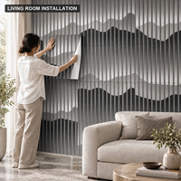 Papier peint autocollant à motif de lattes de bois gris, feuilles de mousse PET XPE de 1,8 mm pour la rénovation de la chambre à coucher
