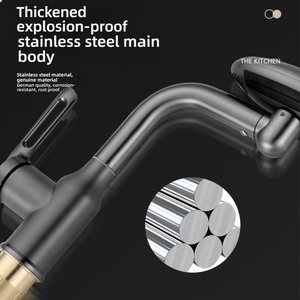 Robinet <span class=keywords><strong>de</strong></span> lavabo <span class=keywords><strong>de</strong></span> salle <span class=keywords><strong>de</strong></span> bain en cascade Wayon, nickel brossé moderne, avec jet large - Product Image 4