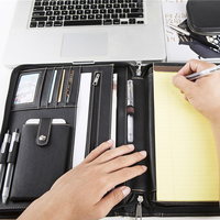Porte-documents A4 élégant en cuir PU de qualité supérieure avec fermeture éclair, classeur/support de présentation de documents CROSS FAB personnalisé