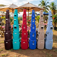 Ensemble de 6 seaux isothermes commerciaux en acier inoxydable de 5L, 10L, 30L, 50L, 70L, 90L – Conteneurs de stockage alimentaire et grands seaux à glace