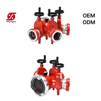 Distributeur d'eau à 3 voies en aluminium, à commande manuelle, 65mm 50mm 40mm, pour la lutte contre les incendies, direct usine