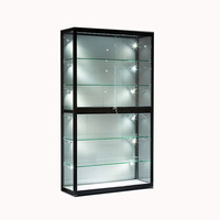 Vitrine Moderne Écologique en Aluminium Recyclable avec Éclairage LED, Présentoir de Comptoir Bas pour Produits
