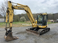 Excavatrice sur chenilles PC88MR-8 d'occasion en bon état avec moteur et pompe à vendre