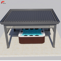 Pergola intelligente en aluminium, pergola à lames mobiles, pergola motorisée imperméable, pergola en aluminium pour extérieur