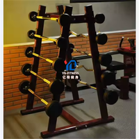 Barres droites et courbes en caoutchouc pour salle de sport commerciale, ensembles de barres de musculation fixes de petite taille et supports – Vente en gros