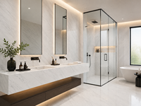 Dalles de marbre blanc veiné de Chine pour les sols des halls d'hôtel, les plans de travail de cuisine, les dessus de vanité de salle de bain et les escaliers
