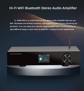 Amplificateur audio stéréo HiFi 2 canaux WiFi BT, amplificateur de puissance numérique, récepteur audio multiroom avec entrée optique RCA Airplay DLNA - Product Image 1