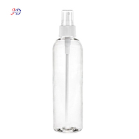 Bouteille pulvérisateur en plastique transparente cylindrique avec logo personnalisé OEM ODM, pompe à filetage côtelé, vaporisateur cosmétique portable