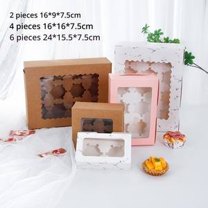 Caja para Empacar Cupcakes con Ventana para 2/4/6/12 Unidades, Cajas para <span class=keywords><strong>Muffins</strong></span> y Pasteles para Entrega y Almacenamiento de Cupcakes - Product Image 1
