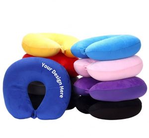 Oreiller de voyage personnalisé imprimé en forme de U avec perles de mousse pour avion, sieste au bureau et utilisation en extérieur, cadeau promotionnel - Product Image 1