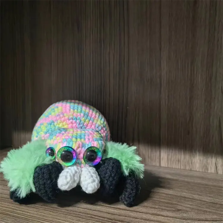 Tùy chỉnh Crochet động vật 100% handmade Crochet lớn nhện Amigurumi búp bê trẻ em cậu bé Crochet đồ chơi nhện Amigurumi đồ chơi