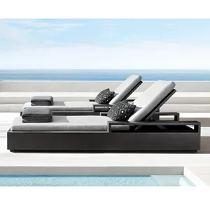 Hotel sun pool lounger outdoor metal daybed garden luxury aluminum chaise lounge furniture