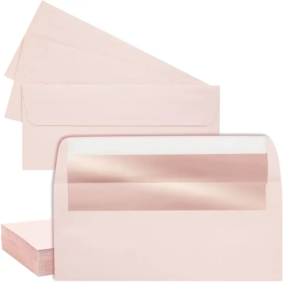 Envelope personalizado moda design folha ouro luz rosa arte papel casamento convite cartão envelope sobre diamante envelope luxo