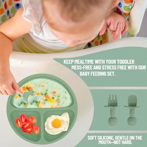 Juego de Alimentación para Bebés de 13 Piezas, Superventas 2026, Plato con Succión, Cuchara y Tenedor, Babero Ajustable, Silicona de Grado Alimenticio Libre de BPA - Product Image 6