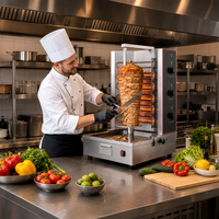 Grill à shawarma électrique rotatif commercial, avec réglage de la vitesse, 3 brûleurs, machine à kebab doner, équipement de cuisine pour restaurant