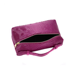 Sac de maquillage en cuir véritable pour femmes, sac cosmétique de luxe, trousse de toilette de voyage - Product Image 6
