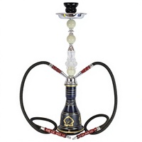 Nouvelle chicha arabe en métal givré à double/quadruple tube de taille moyenne, ensemble complet pour bar à chicha