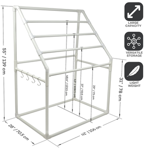 Portasciugamani verticale per tubi a bordo piscina per impieghi gravosi scaffale portasciugamani da spiaggia per piscina all'aperto in PVC - Product Image 2