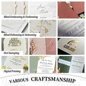 Invitations de <span class=keywords><strong>mariage</strong></span> haut de gamme, suite d'invitations de <span class=keywords><strong>mariage</strong></span> personnalisées de luxe avec gaufrage 3D, carte RSVP, carte de remerciement, enveloppe, boutique - Product Image 5