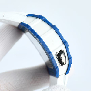 Reloj Mecánico Automático 3503 con Caja de Fibra de Carbono Azul, Correa de Goma Blanca, Luminoso, Deportivo, Resistente al Agua, Tourbillon - Product Image 5