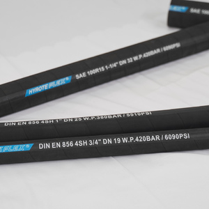 유압 호스 피팅이있는 고압 호스 1/4 "1/2" 3/4 "4SP 4SH 스틸 와이어 나선형 강화 R9 12 13 15 고무 호스 - Product Image 3