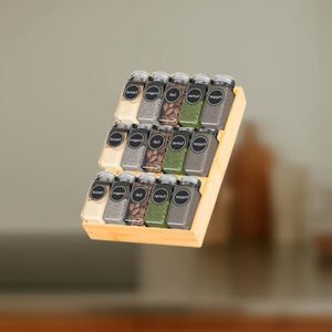 Bamboo Glass <b>Jars</b> Countertop Storage Shelf Organizer Bamboo <b>Spice</b> Rack 3 Tier - Product Image 4