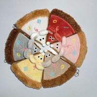 Porte-clés en peluche souris créative sur le thème de la pizza, 5 cm, breloque mignonne, parfait pour sac de fille, mini cadeau délicat pour Halloween