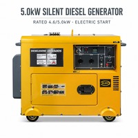 Générateur diesel silencieux portable VISION 5KW 5000W, triphasé, insonorisé, groupe électrogène de secours, démarrage électrique, faible bruit, 50/60Hz