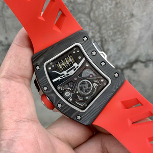 Reloj de Lujo para Hombre con Diseño de Carreras, Tourbillon Esqueleto, Caja Tonneau de Fibra de Carbono TPT, Reloj Mecánico Deportivo de Alta Calidad - Product Image 3