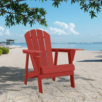 Chaises Adirondack tout temps en HDPE rouge classique Mobilier d'extérieur polyvalent pour l'utilisation du foyer de jardin patio