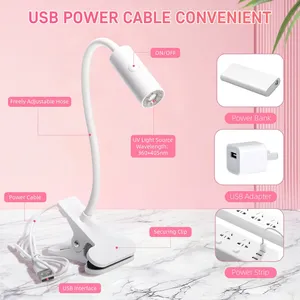Lámpara UV LED para Uñas con Clip y Tubo Flexible, Secador de Manicura, Luz UV para Curado de Resina y Arte de Uñas - Product Image 5