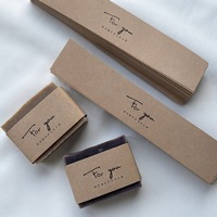 Bande de papier kraft biodégradable pour savon artisanal, logo personnalisé, manchon en papier minimaliste pour l'emballage de savon et de bougies bio