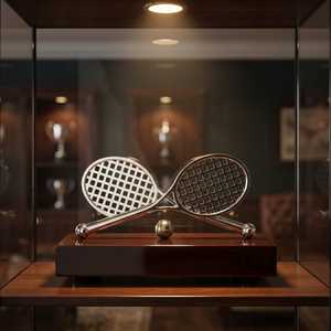 Trophée sportif portable en laiton fait main, souvenir de tennis - Product Image 3